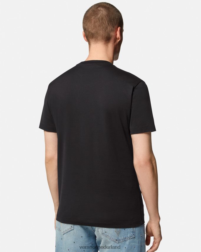 Versace geborduurd t-shirt met Medusa-logo Heren zwart kleding J2T4F41399