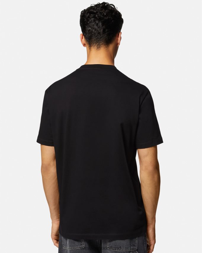 Versace geborduurd varsity-logo-t-shirt Heren zwart kleding J2T4F41404