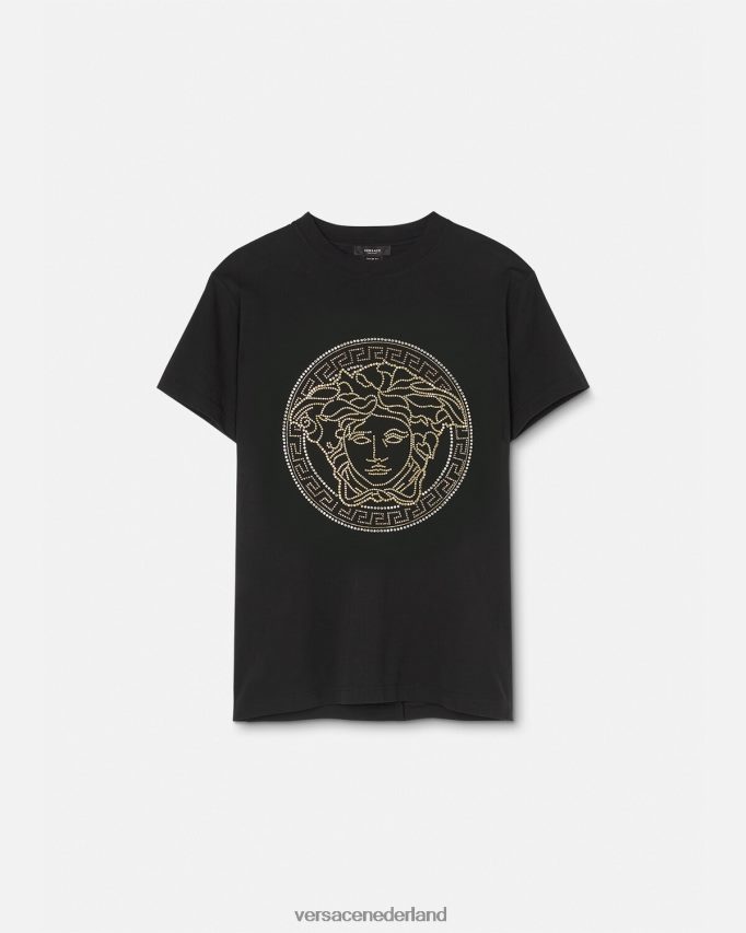Versace verfraaid T-shirt met Medusa-logo Heren zwart kleding J2T4F41377