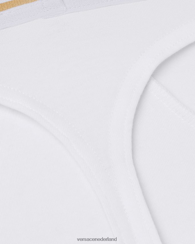 Versace Greca grensstring Heren wit goud ondergoed en strandkleding J2T4F41772