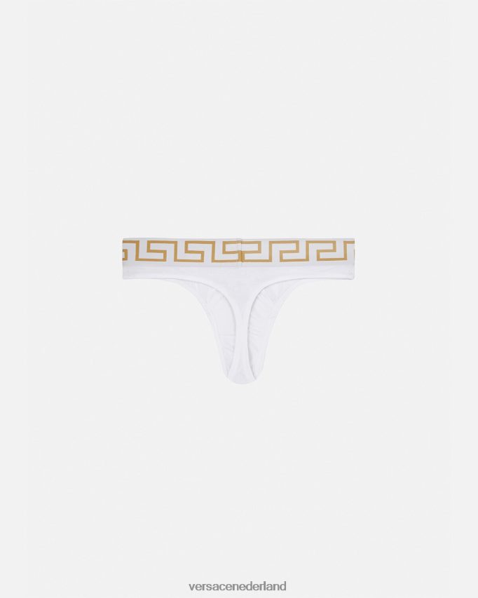 Versace Greca grensstring Heren wit goud ondergoed en strandkleding J2T4F41772