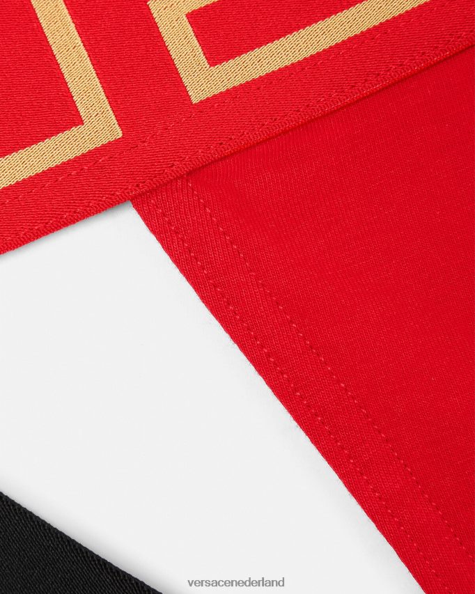 Versace Greca jockstrap met rand Heren rood ondergoed en strandkleding J2T4F41775