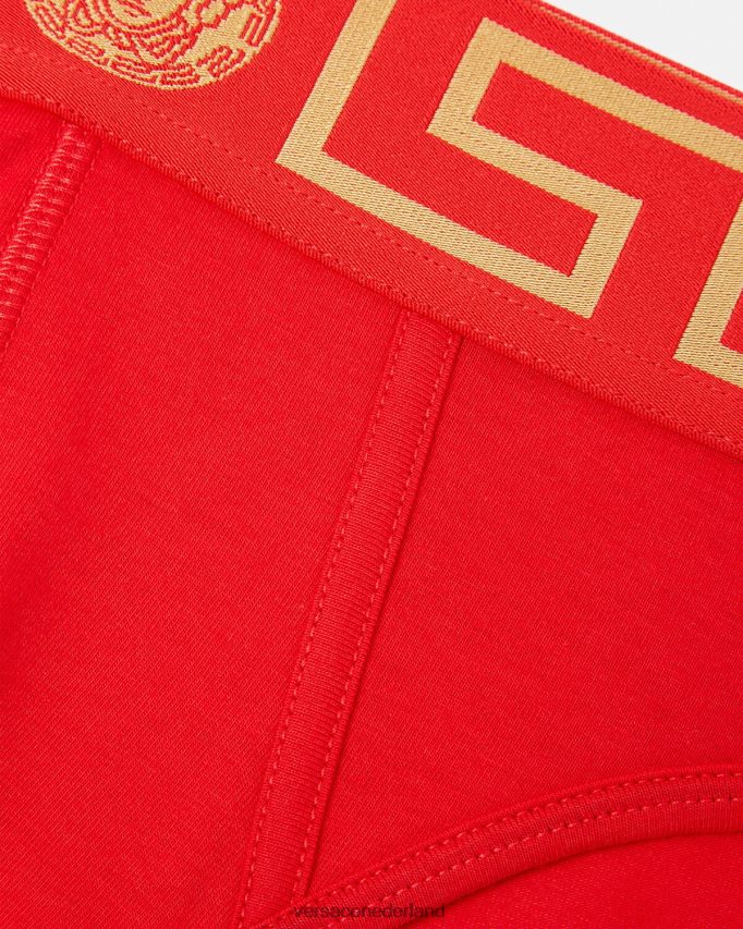 Versace Greca slipje met rand Heren rood ondergoed en strandkleding J2T4F41788