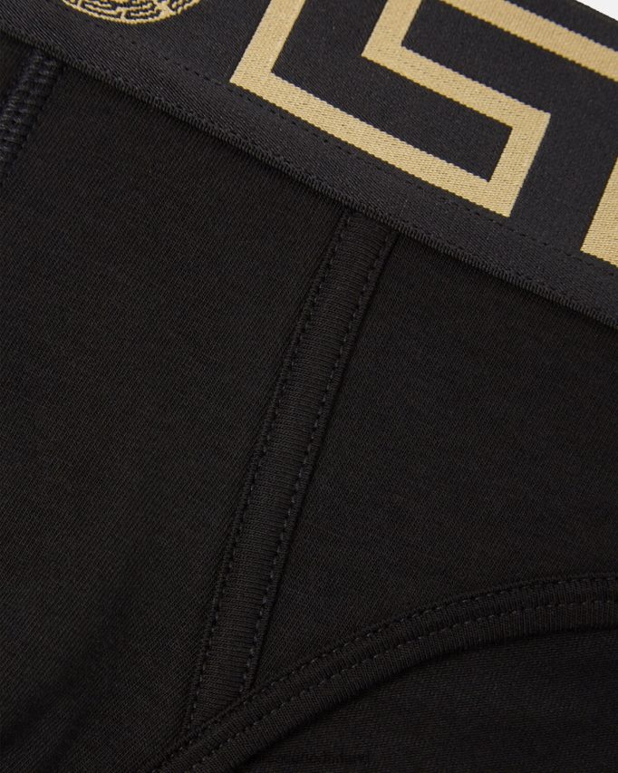 Versace Greca slipje met rand Heren zwart ondergoed en strandkleding J2T4F41785