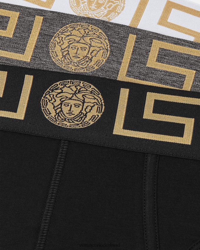 Versace Greca slips met rand, 3-pack Heren wit & zwart & grijs ondergoed en strandkleding J2T4F41779