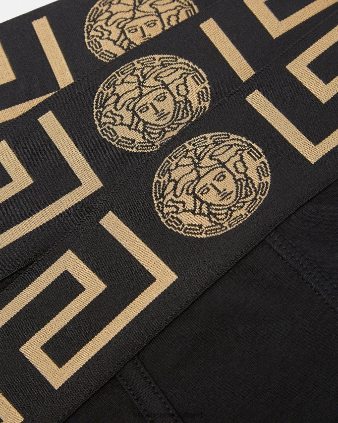 Versace Greca slips met rand, 3-pack Heren zwart ondergoed en strandkleding J2T4F41778