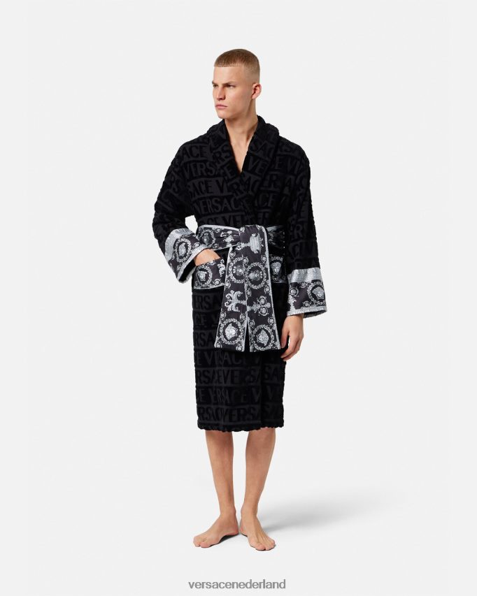 Versace Kristallen barokke bruidegombadjas Heren zwart ondergoed en strandkleding J2T4F41743