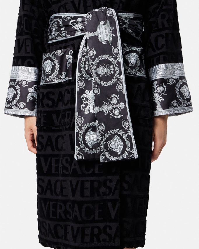 Versace Kristallen barokke bruidegombadjas Heren zwart ondergoed en strandkleding J2T4F41743