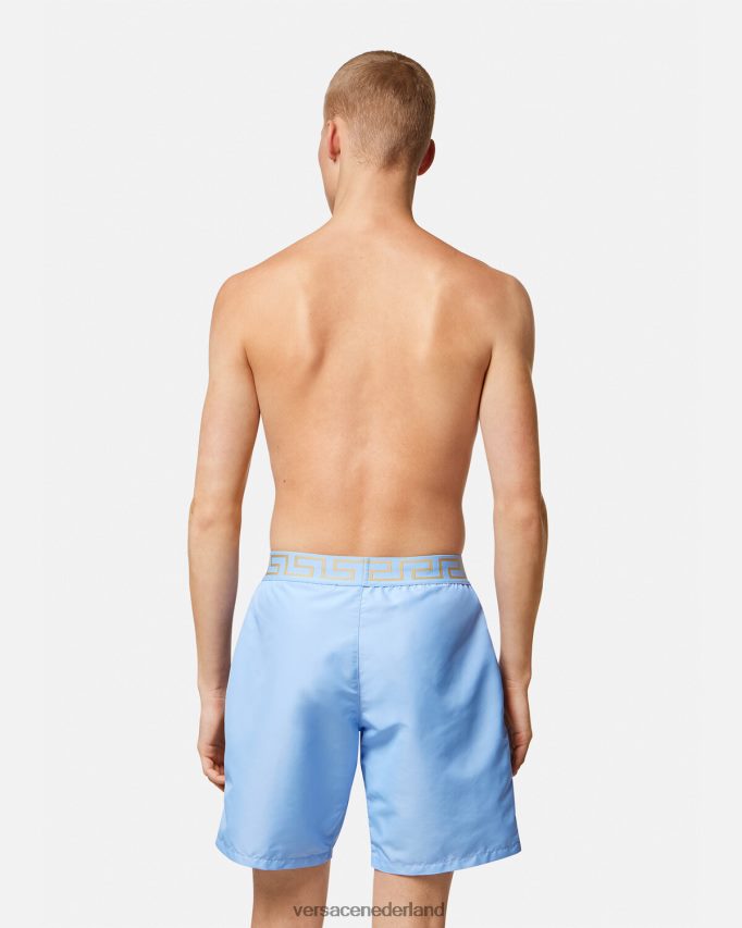Versace Greca boardshort met rand Heren lichtblauw ondergoed en strandkleding J2T4F41799