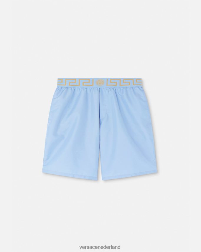 Versace Greca zwembroek met rand Heren lichtblauw ondergoed en strandkleding J2T4F41798