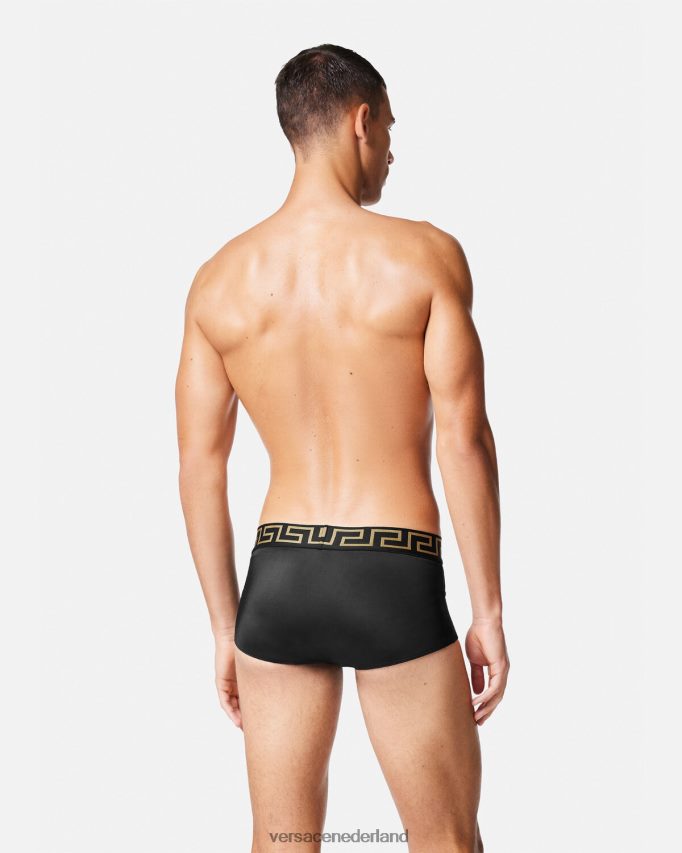 Versace Greca zwembroek met rand Heren zwart ondergoed en strandkleding J2T4F41807