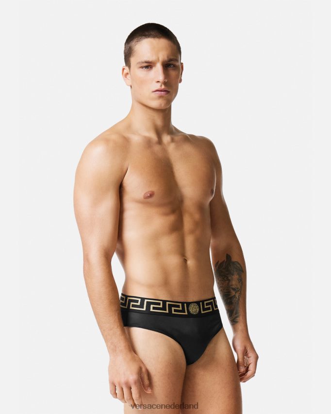 Versace Greca zwembroek met rand Heren zwart ondergoed en strandkleding J2T4F41815