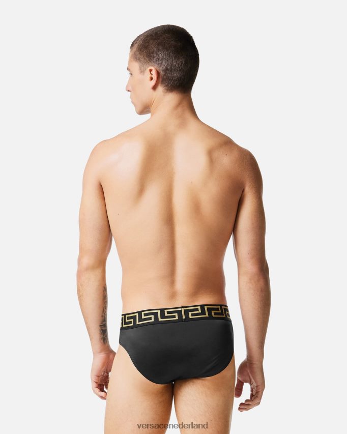 Versace Greca zwembroek met rand Heren zwart ondergoed en strandkleding J2T4F41815