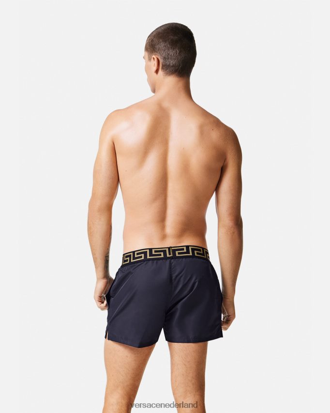 Versace Greca zwemshort met rand Heren blauw ondergoed en strandkleding J2T4F41809