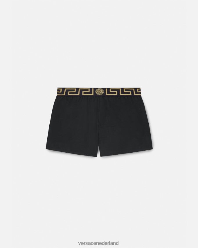 Versace Greca zwemshort met rand Heren zwart ondergoed en strandkleding J2T4F41811
