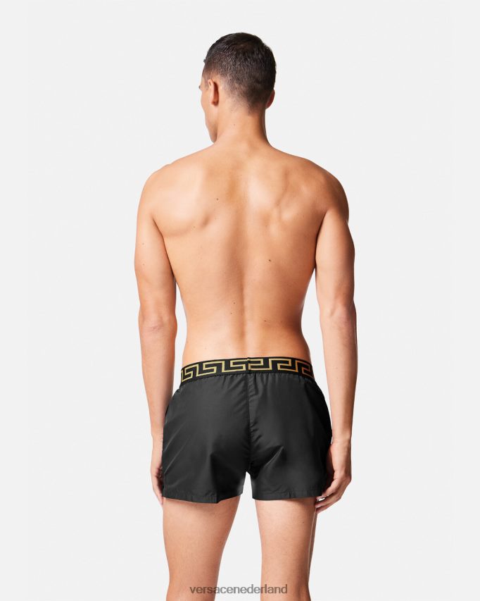 Versace Greca zwemshort met rand Heren zwart ondergoed en strandkleding J2T4F41811