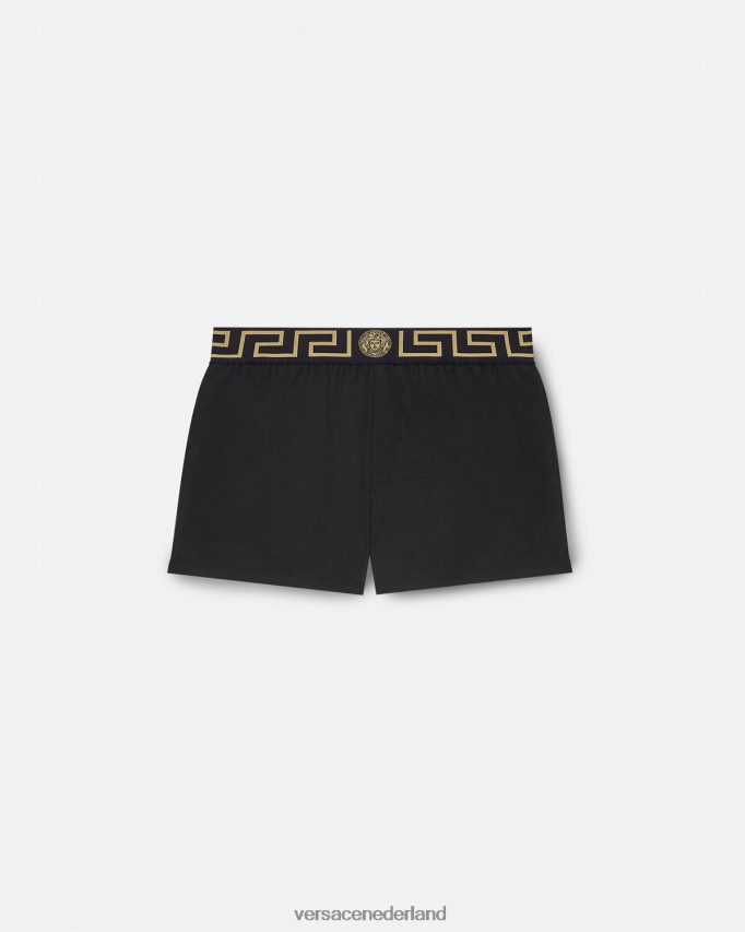 Versace Greca zwemshort met rand Heren zwart ondergoed en strandkleding J2T4F41813