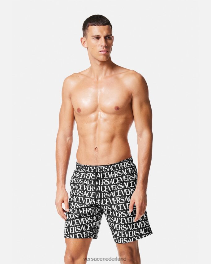 Versace all-over boardshorts Heren zwart en afdrukken ondergoed en strandkleding J2T4F41803