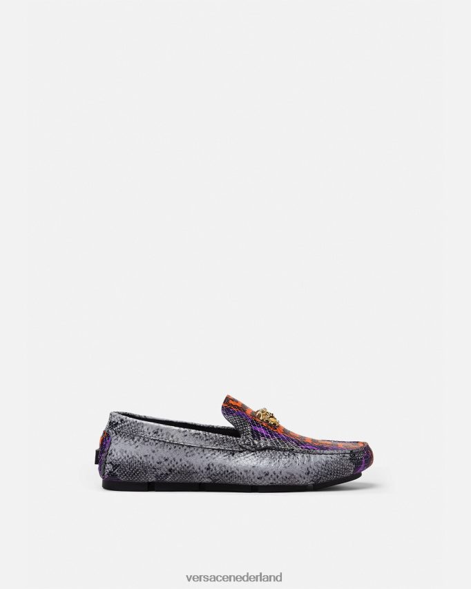 Versace La Medusa-loafers met Python Greca-print Heren veelkleurig schoen J2T4F41574