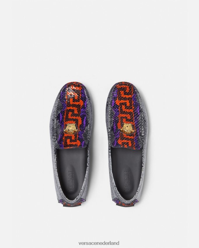 Versace La Medusa-loafers met Python Greca-print Heren veelkleurig schoen J2T4F41574