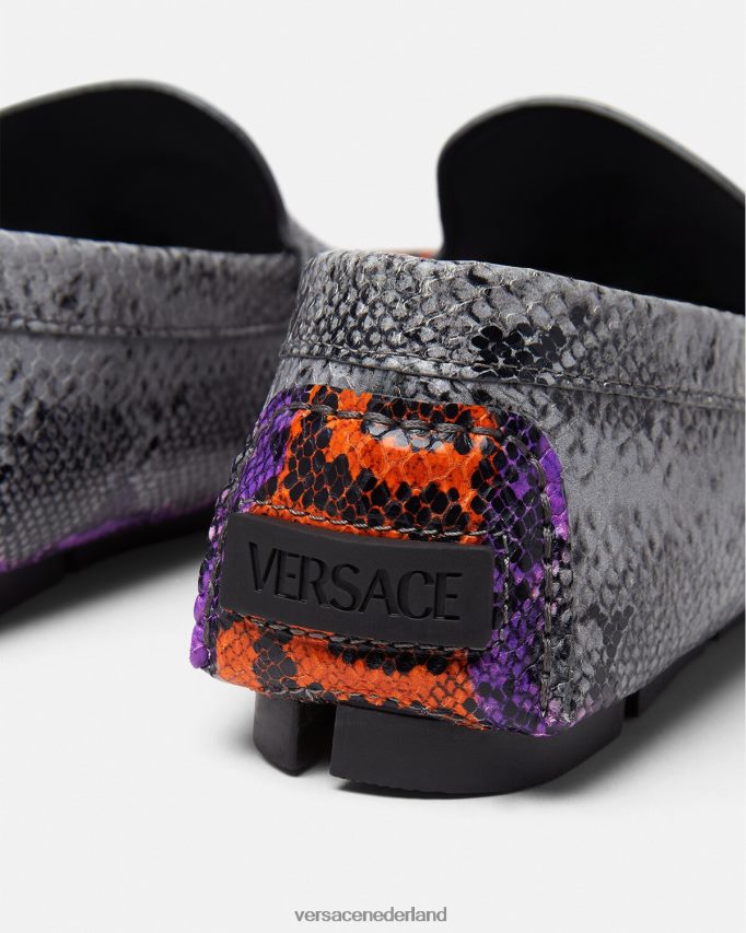 Versace La Medusa-loafers met Python Greca-print Heren veelkleurig schoen J2T4F41574