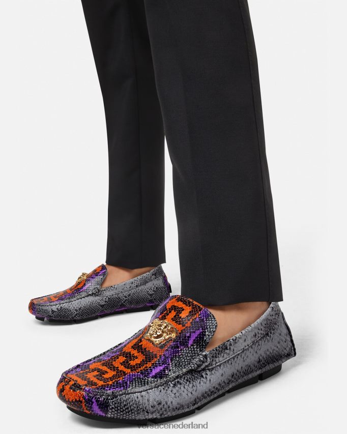Versace La Medusa-loafers met Python Greca-print Heren veelkleurig schoen J2T4F41574