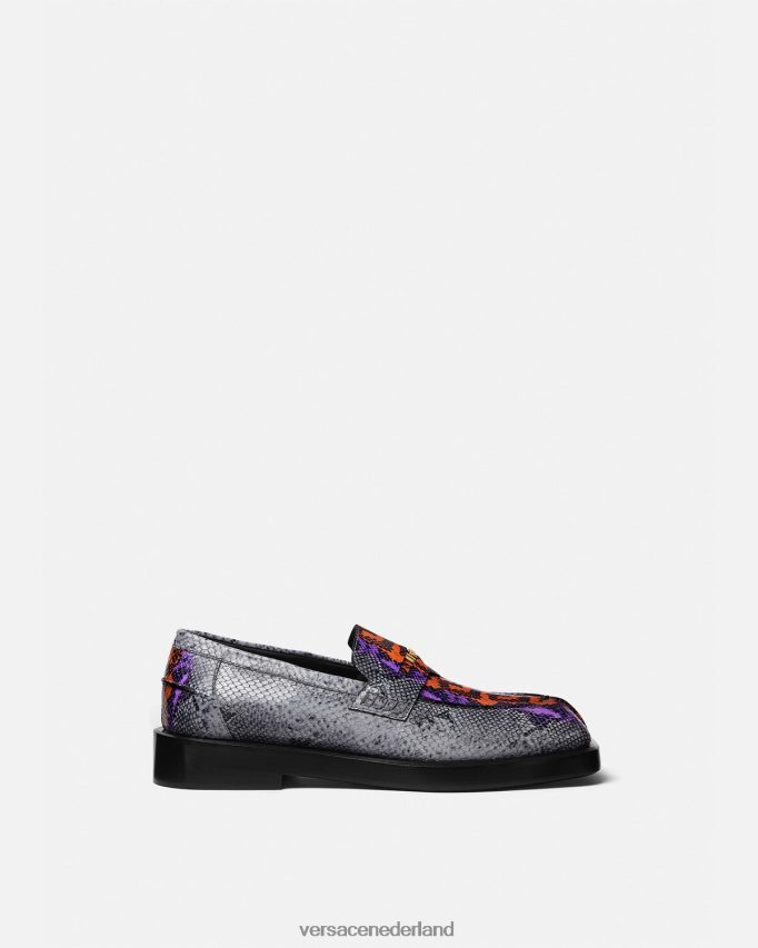 Versace Vierkante loafers met Python Greca-print Heren veelkleurig schoen J2T4F41575
