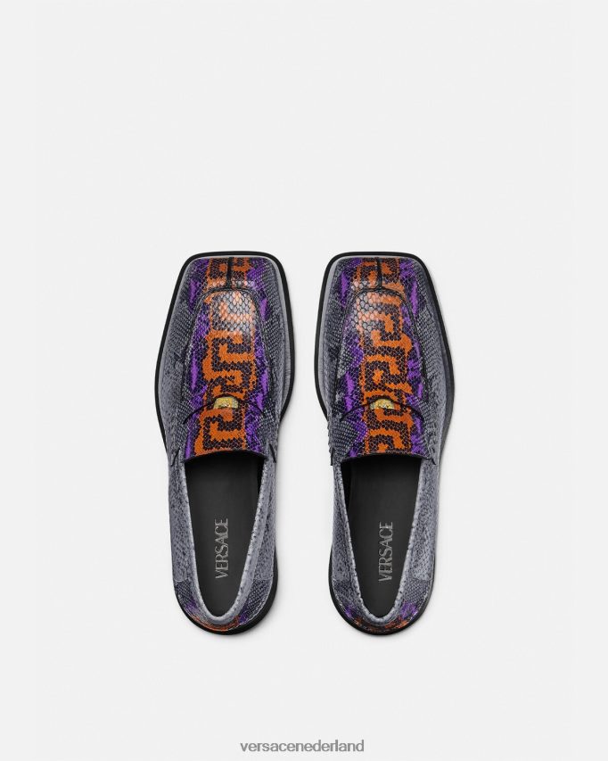 Versace Vierkante loafers met Python Greca-print Heren veelkleurig schoen J2T4F41575