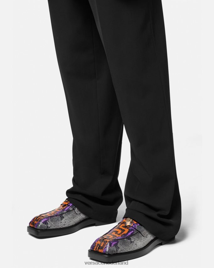 Versace Vierkante loafers met Python Greca-print Heren veelkleurig schoen J2T4F41575