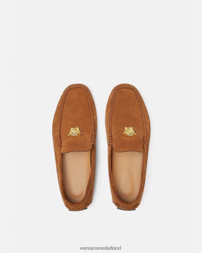 Versace la medusa suède bestuurdersschoenen Heren bruin schoen J2T4F41603