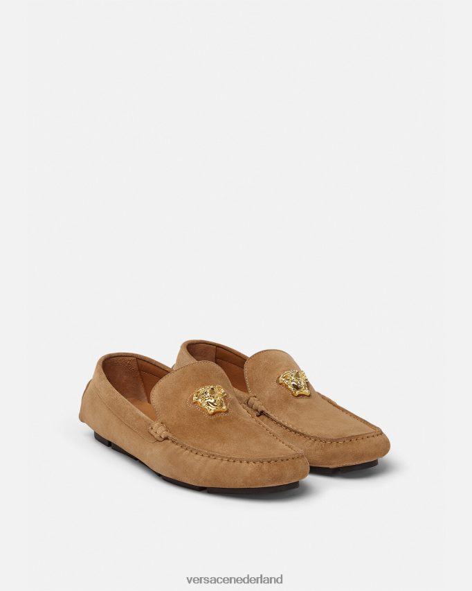 Versace la medusa suède bestuurdersschoenen Heren bruin schoen J2T4F41605