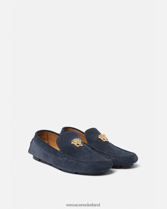 Versace la medusa suède bestuurdersschoenen Heren marine schoen J2T4F41604