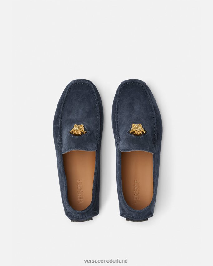 Versace la medusa suède bestuurdersschoenen Heren marine schoen J2T4F41604