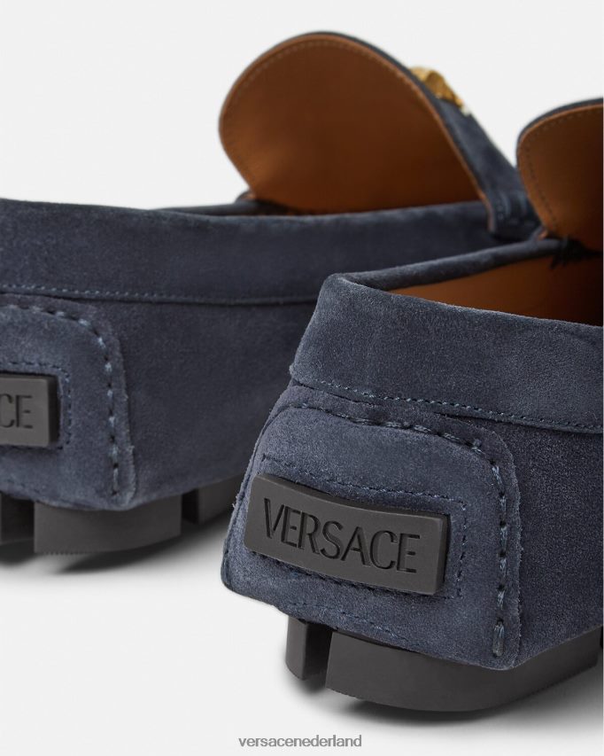 Versace la medusa suède bestuurdersschoenen Heren marine schoen J2T4F41604