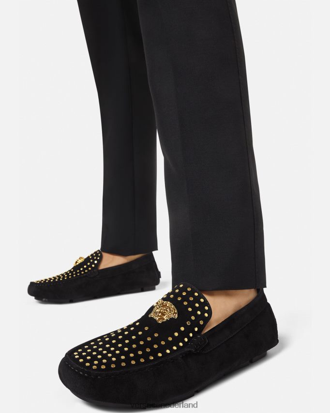 Versace la medusa suède bestuurdersschoenen Heren zwart schoen J2T4F41607