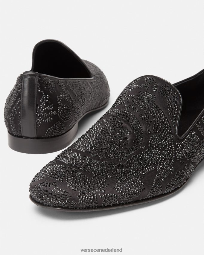 Versace Kristallen pantoffels in Barocco-silhouet Heren zwart schoen J2T4F41568