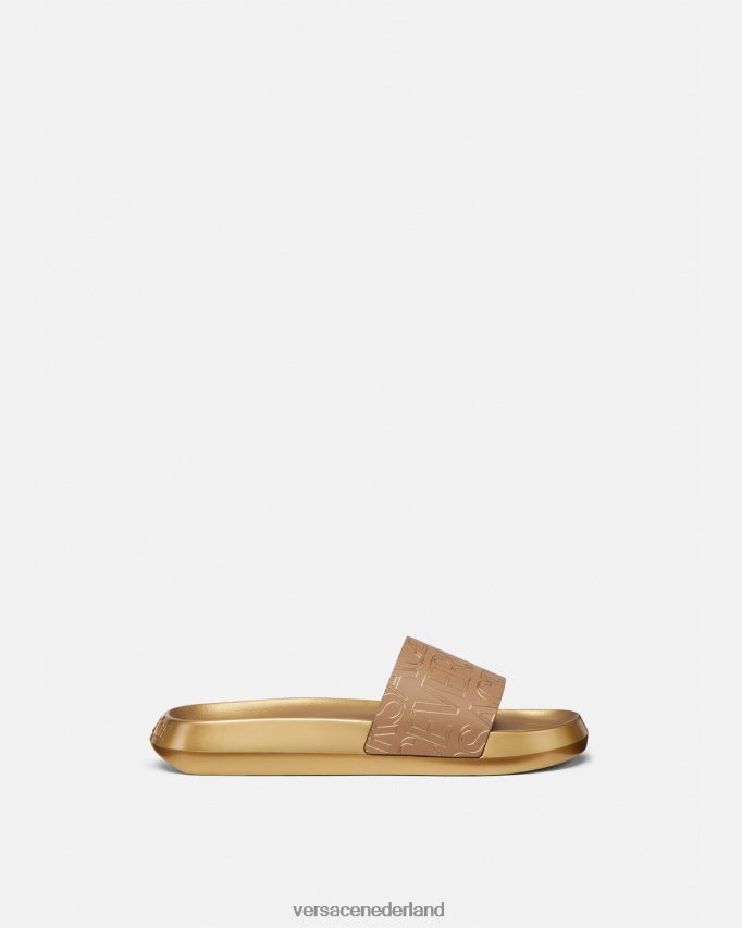 Versace all-over dia's Heren bruin en goud schoen J2T4F41586