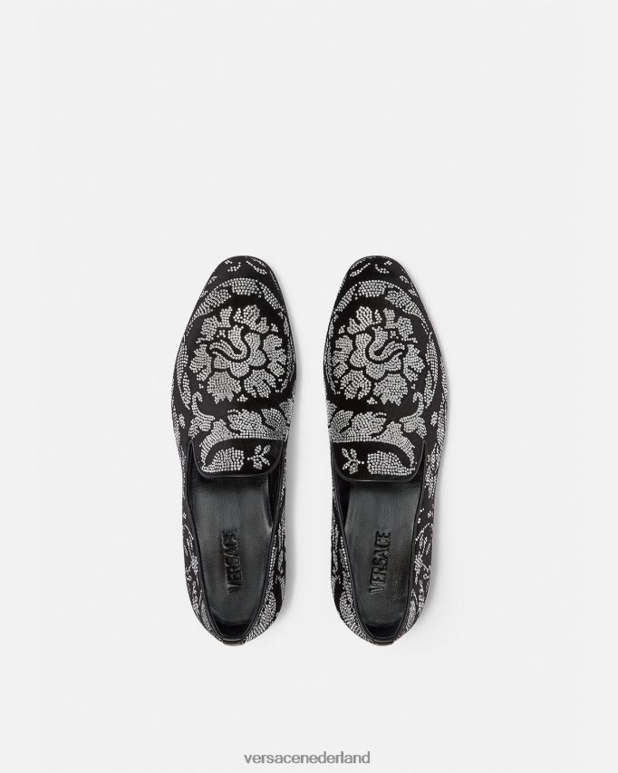 Versace pantoffels met studs in baroksilhouet Heren zwart schoen J2T4F41571