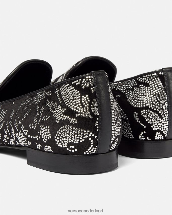 Versace pantoffels met studs in baroksilhouet Heren zwart schoen J2T4F41571