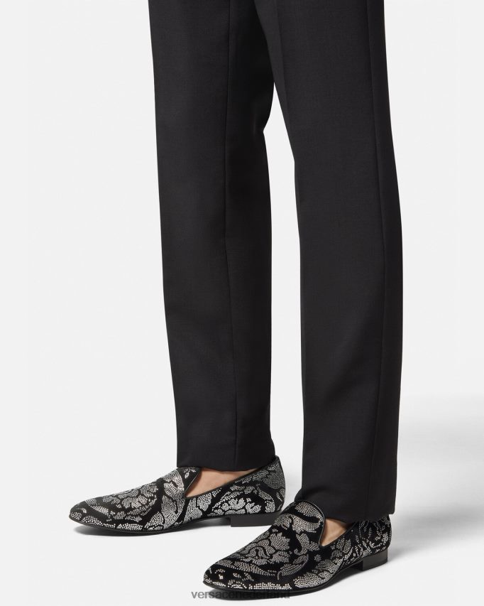 Versace pantoffels met studs in baroksilhouet Heren zwart schoen J2T4F41571