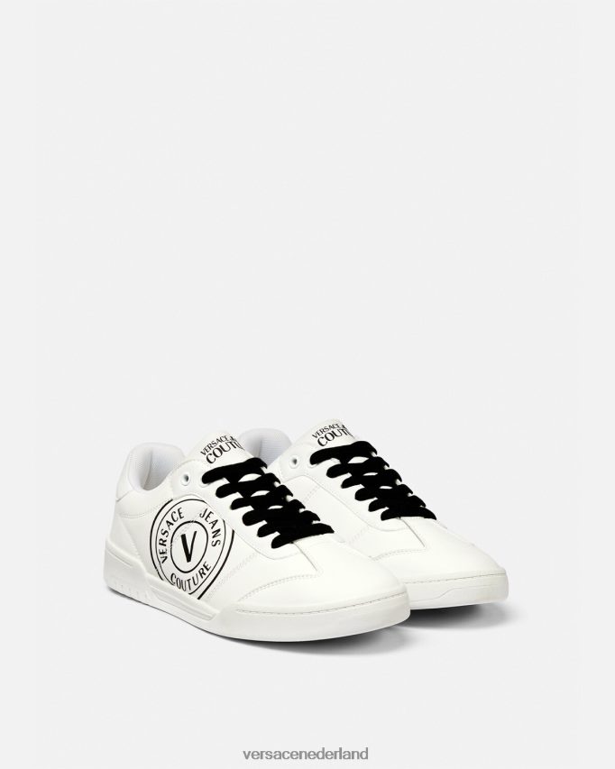 Versace Brooklyn sneakers met v-embleem Heren wit Zwart schoen J2T4F42442