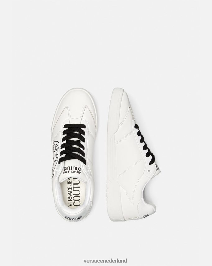 Versace Brooklyn sneakers met v-embleem Heren wit Zwart schoen J2T4F42442