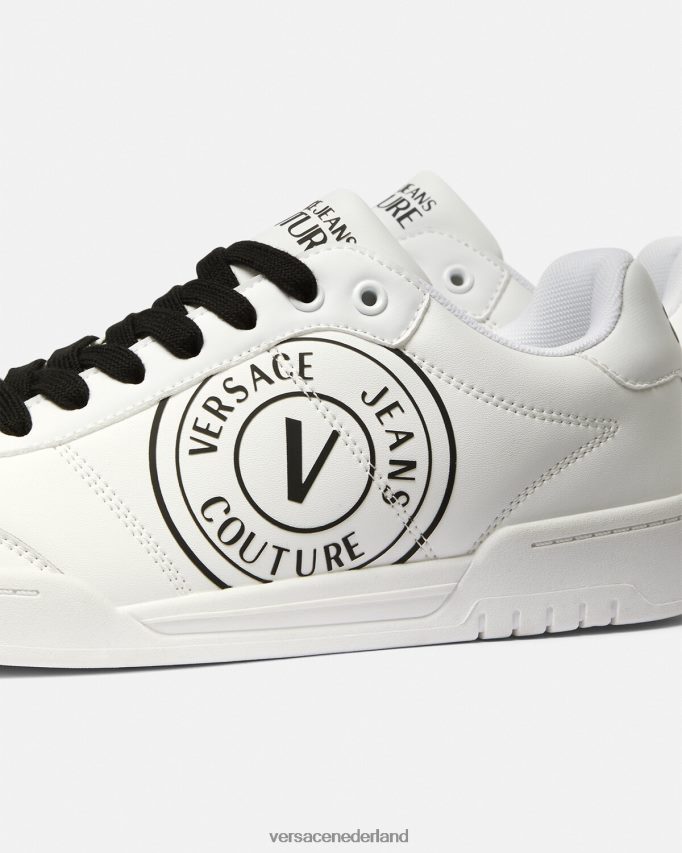 Versace Brooklyn sneakers met v-embleem Heren wit Zwart schoen J2T4F42442