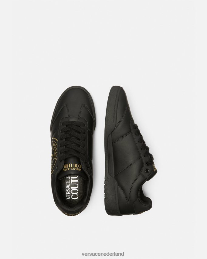 Versace Brooklyn sneakers met v-embleem Heren zwart goud schoen J2T4F42443