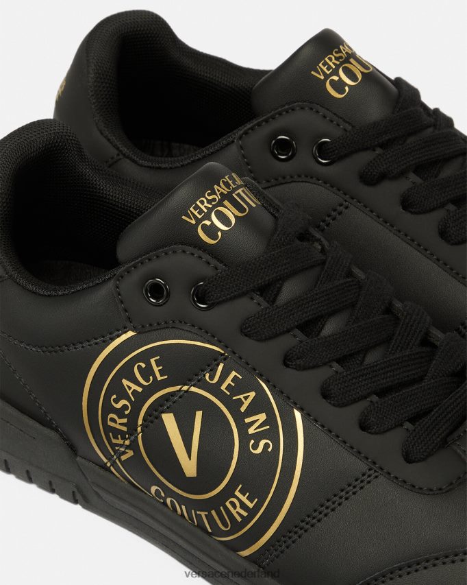 Versace Brooklyn sneakers met v-embleem Heren zwart goud schoen J2T4F42443