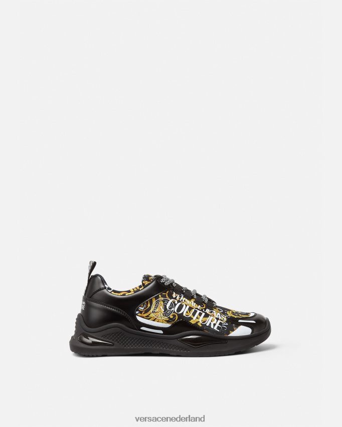 Versace Couture-sneakers met Levion-logo Heren zwart goud schoen J2T4F42457