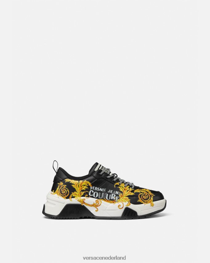 Versace Couture-sneakers met Stargaze-logo Heren zwart goud schoen J2T4F42462