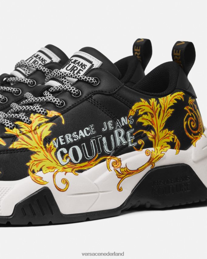 Versace Couture-sneakers met Stargaze-logo Heren zwart goud schoen J2T4F42462