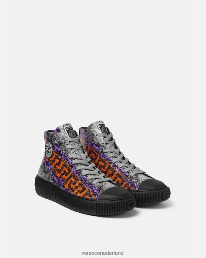 Versace Sneakers met Python Greca-print Heren één kleur schoen J2T4F41554