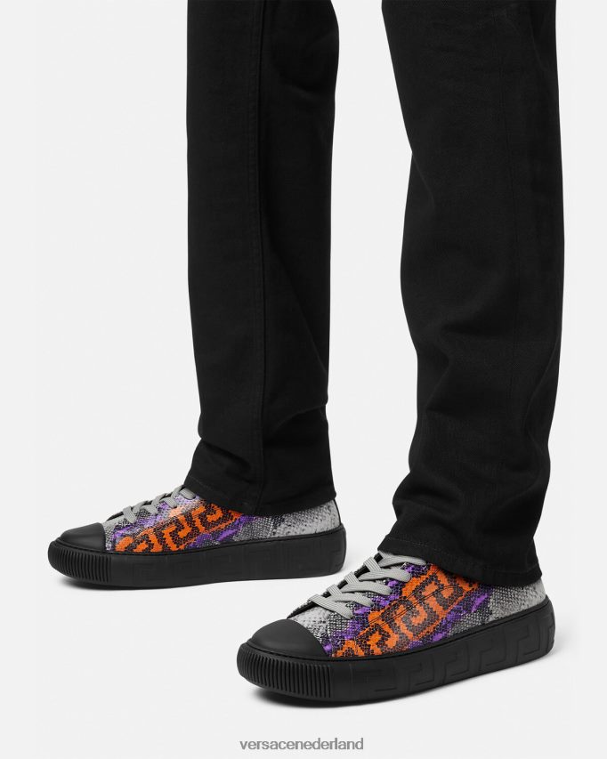 Versace Sneakers met Python Greca-print Heren één kleur schoen J2T4F41554